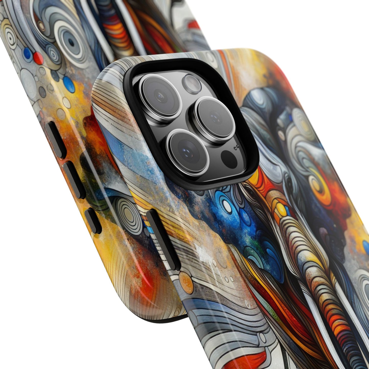 Protective Elephant in Swirling Colors Iphone Case Compatible With Iphone 16 15 14 - Phone Cover