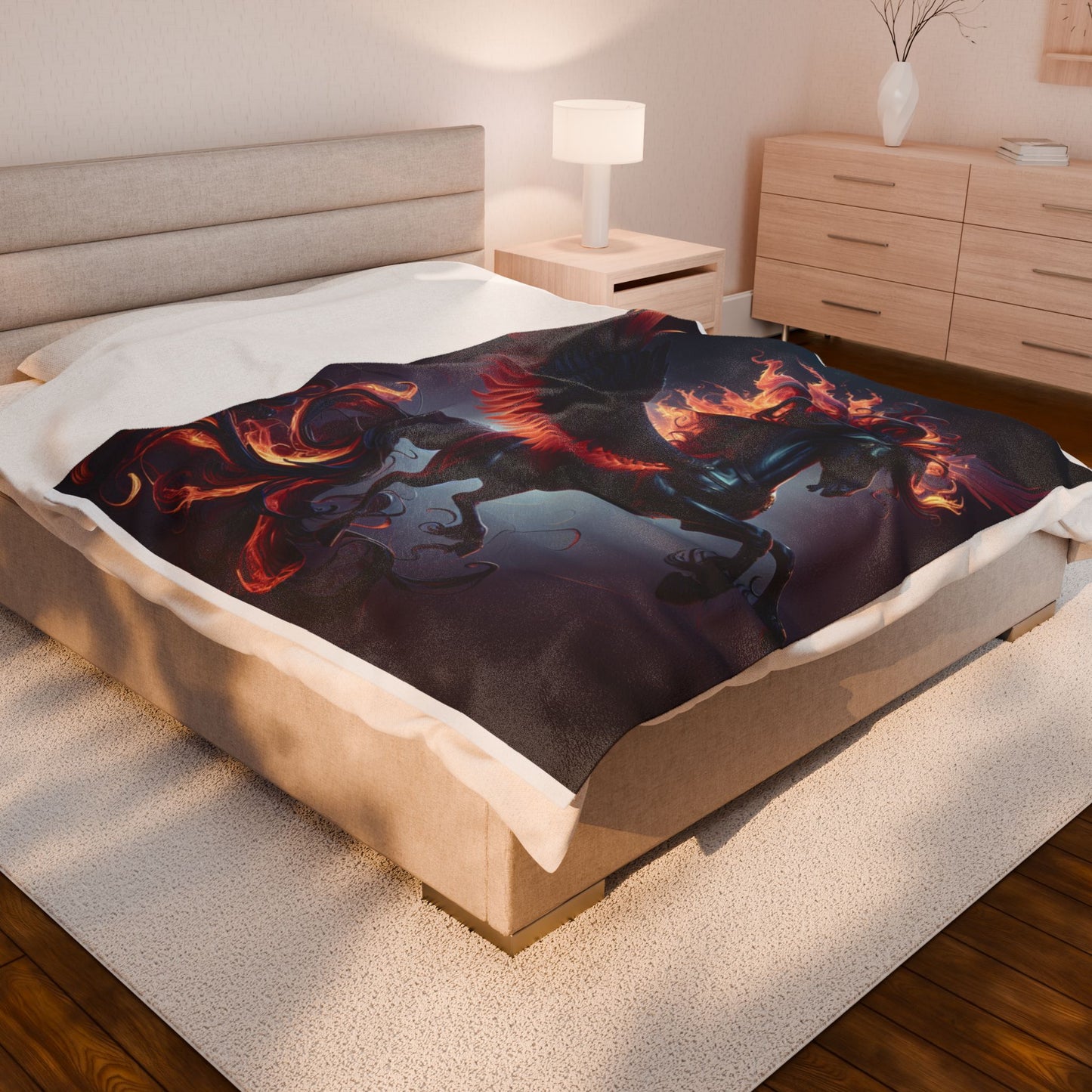 Fiery Pegasus Majesty- Plush Blanket