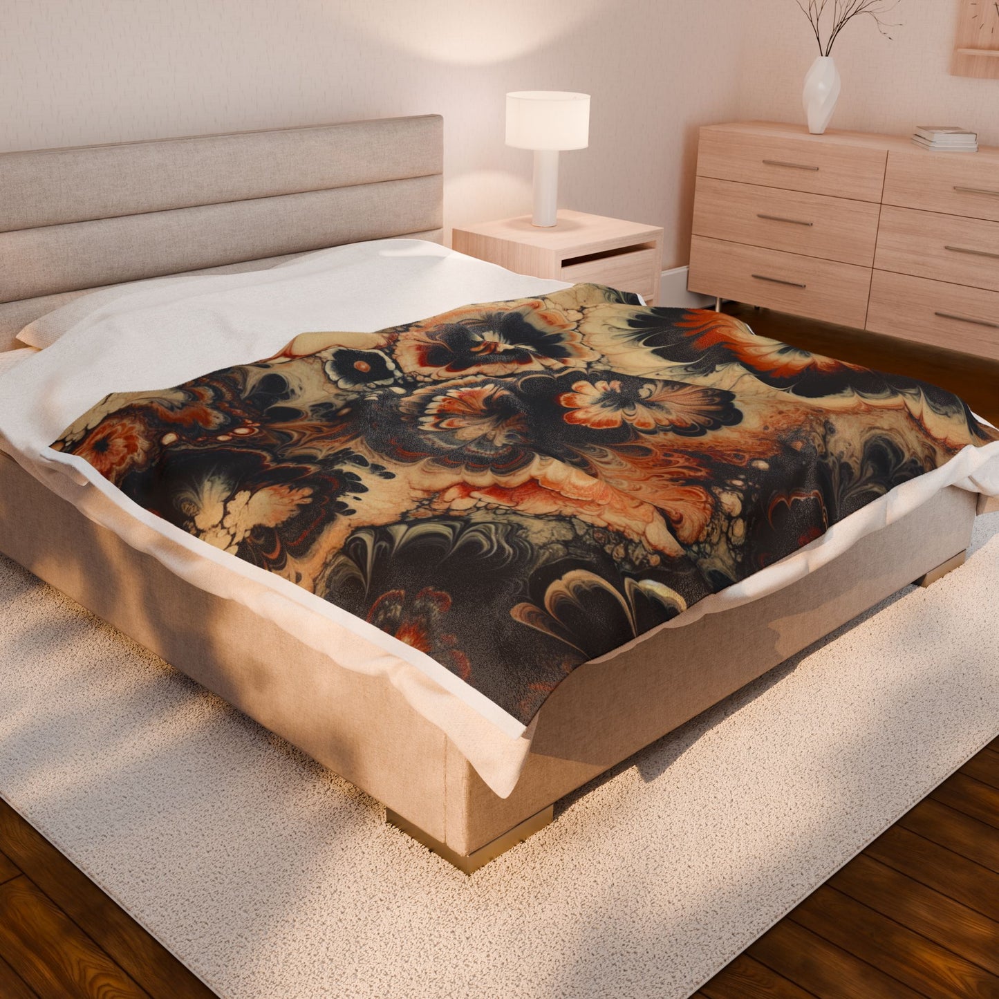 Floral Fusion Fantasy - Plush Blanket