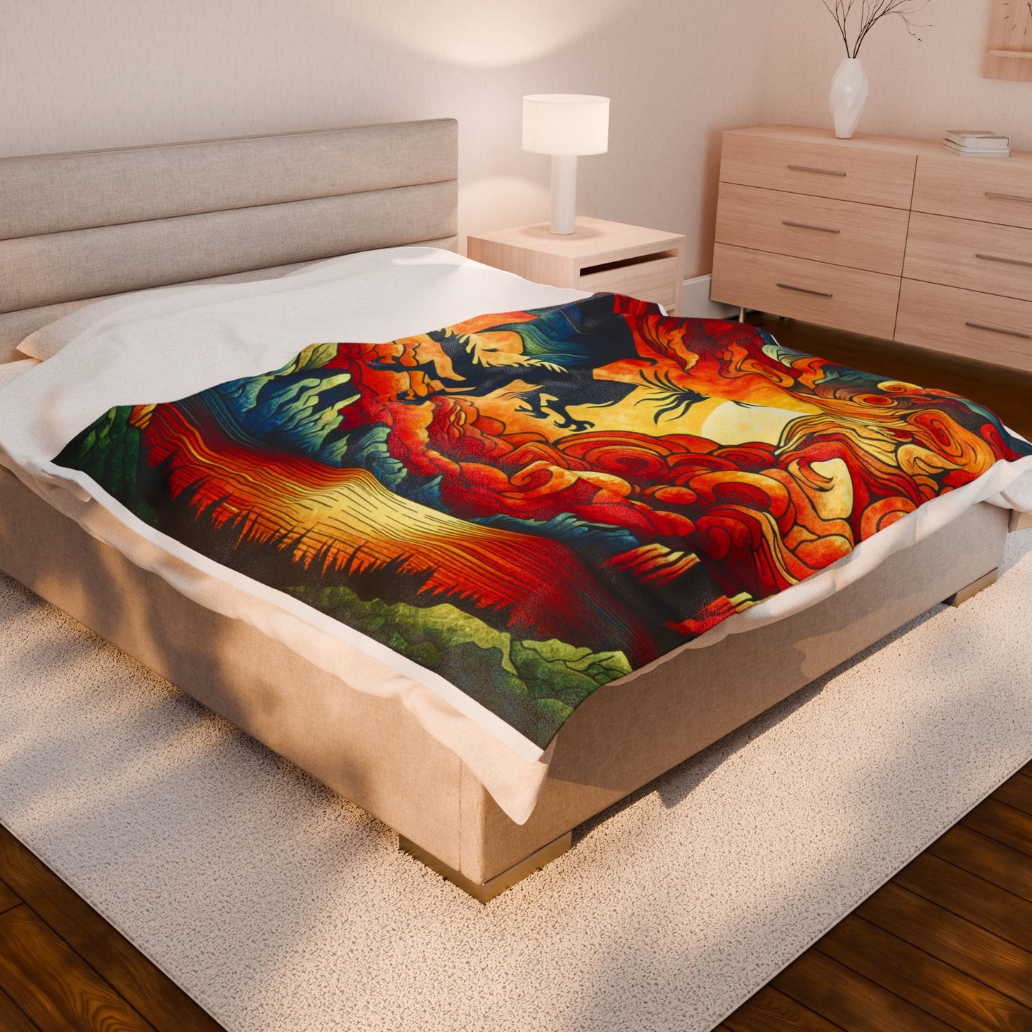 Dragon in Flight - Plush Blanket