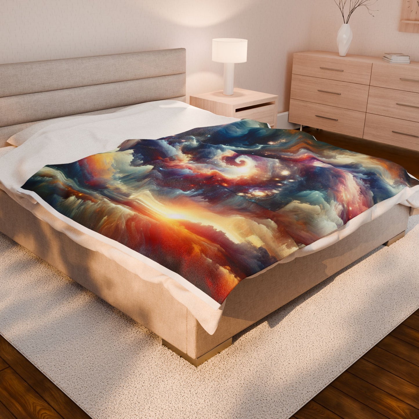 Galactic Whirlwind Dawn- Plush Blanket