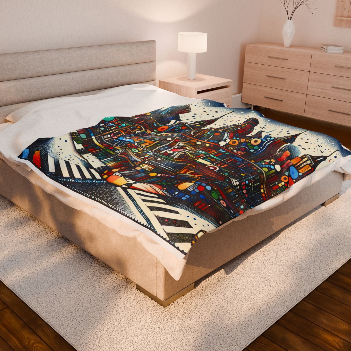 Chromatic Metropolis Harmony - Plush Blanket