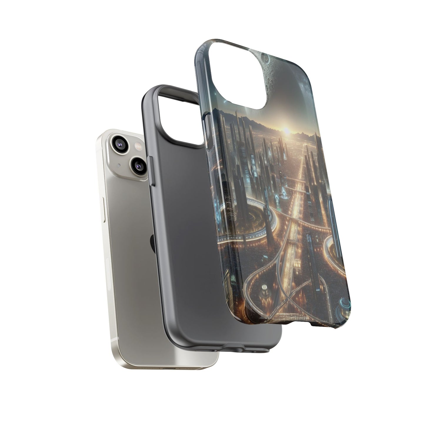 Protective Celestial Cityscape Iphone Case Compatible With Iphone 16 15 14 - Phone Cover