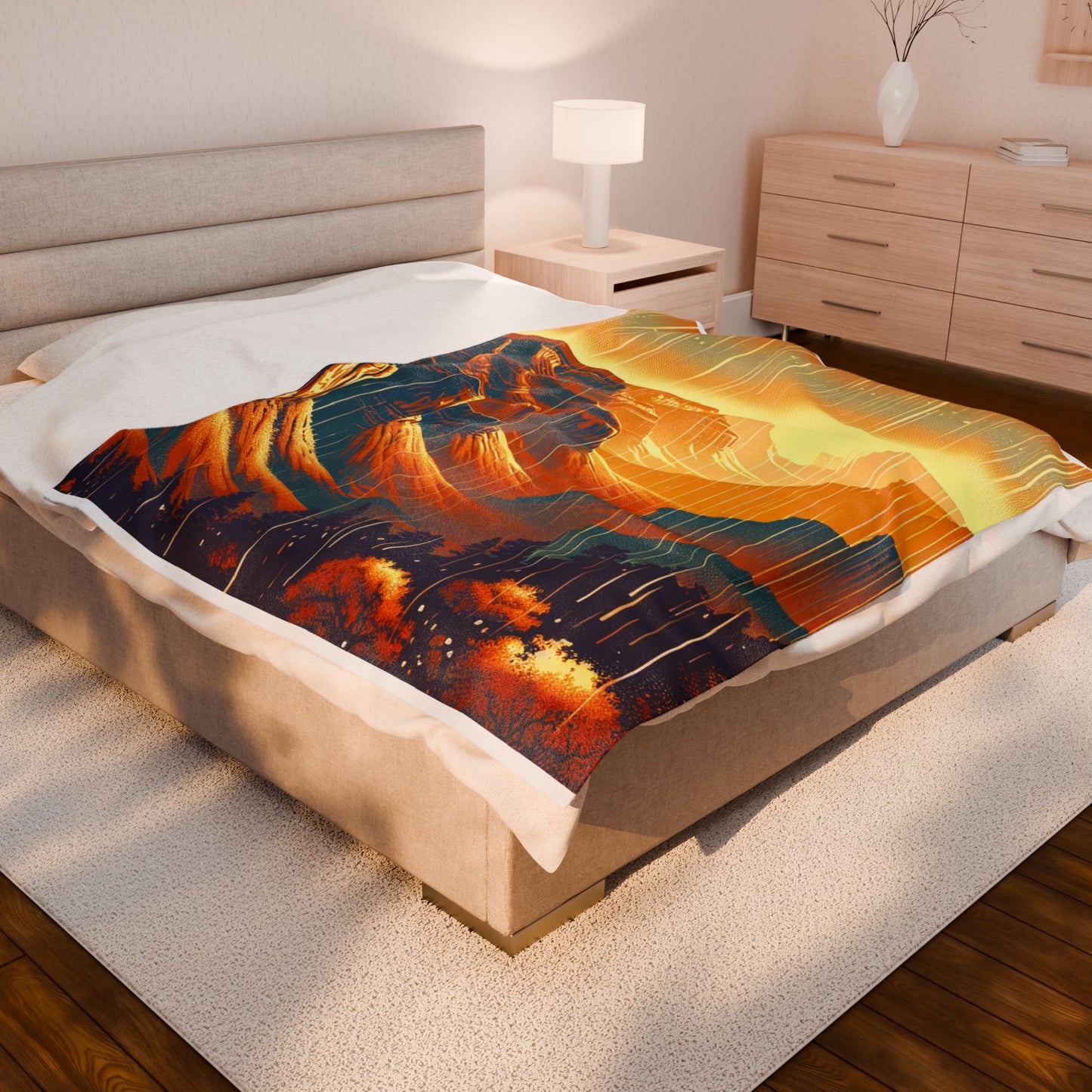 Canyon Hues at Dawn- Plush Blanket
