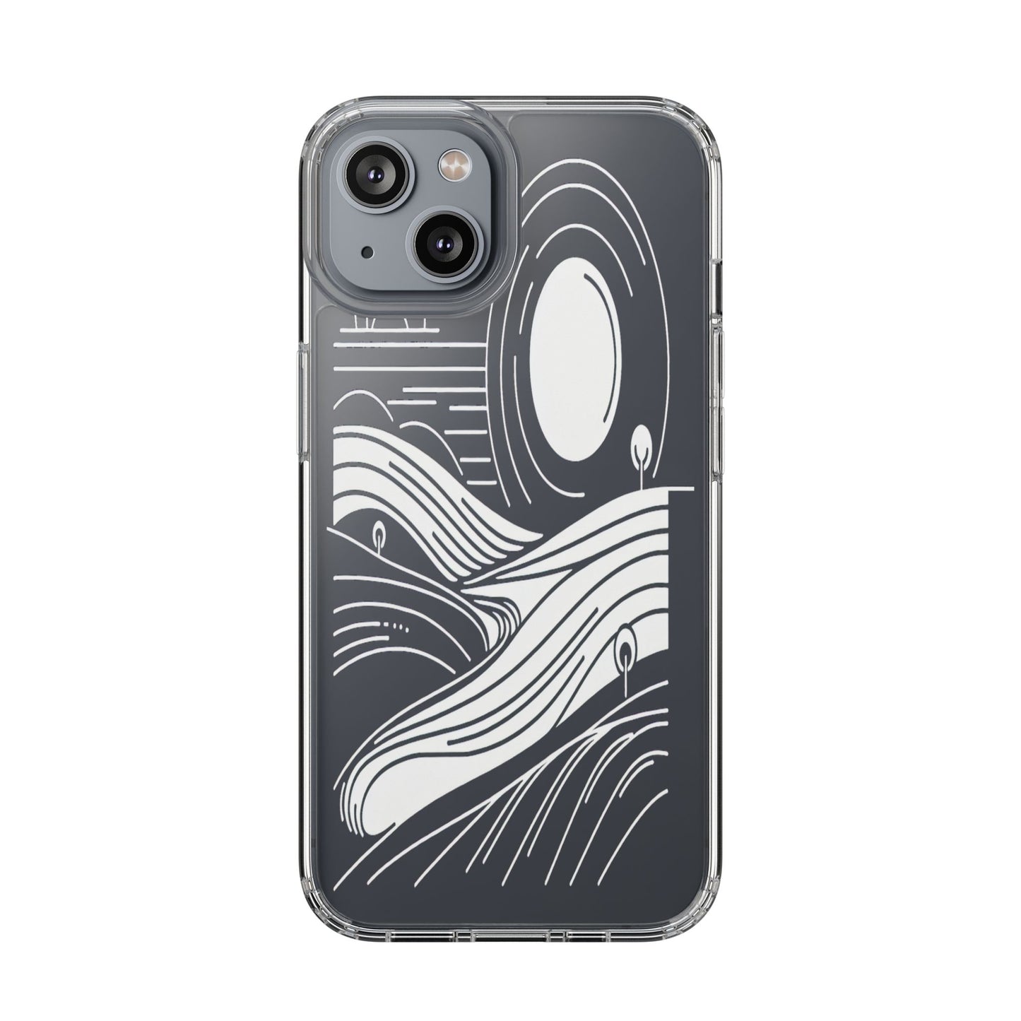 Transparent Horizon Curves Iphone Case Compatible With Iphone 16 15 14 - Clear Phone Cover