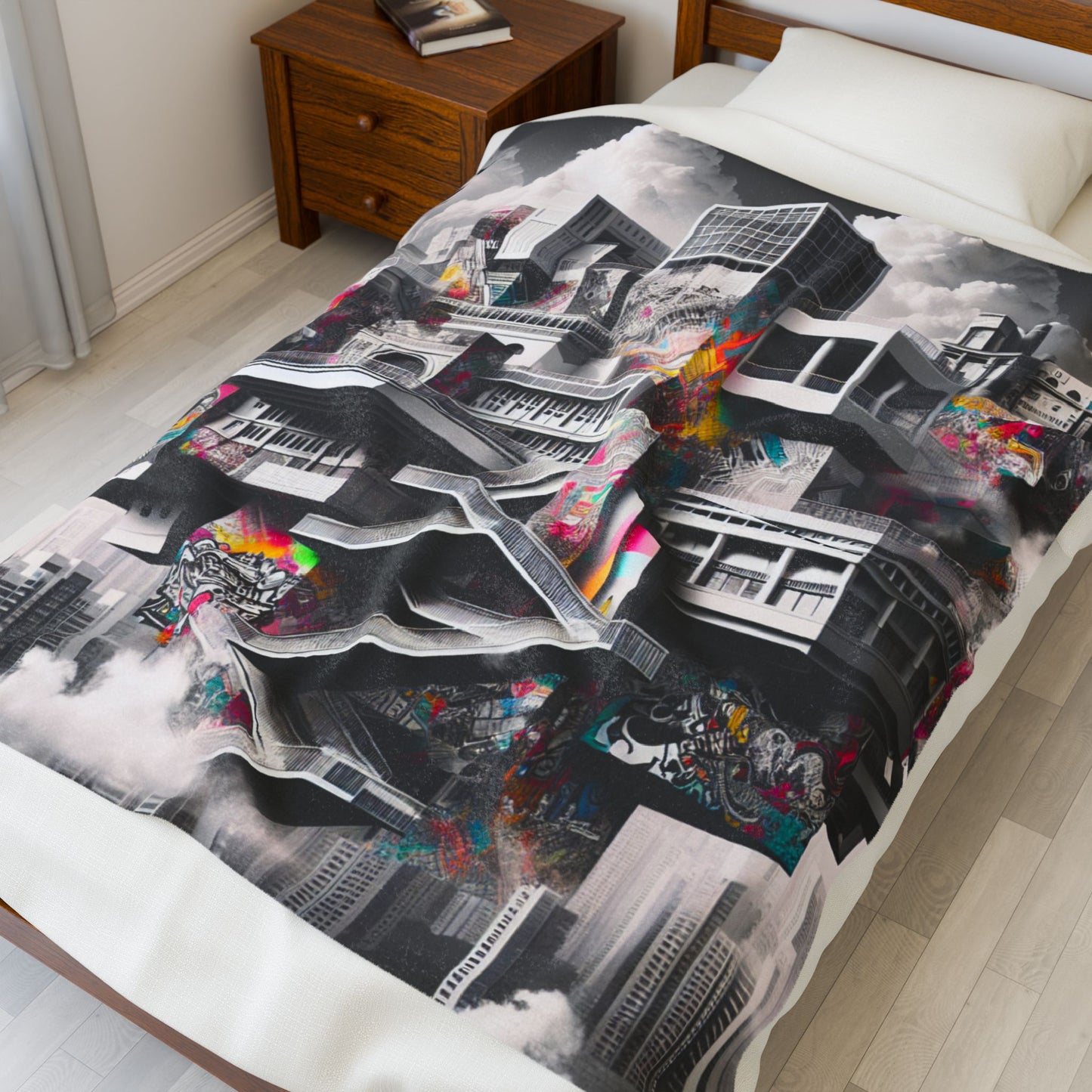 Floating Concrete Puzzle - Plush Blanket