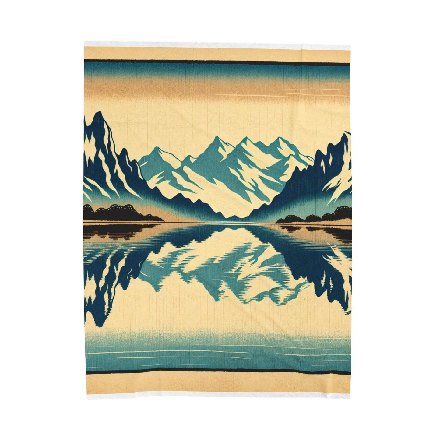 Majestic Peaks Reflected in Tranquil Waters - Plush Blanket