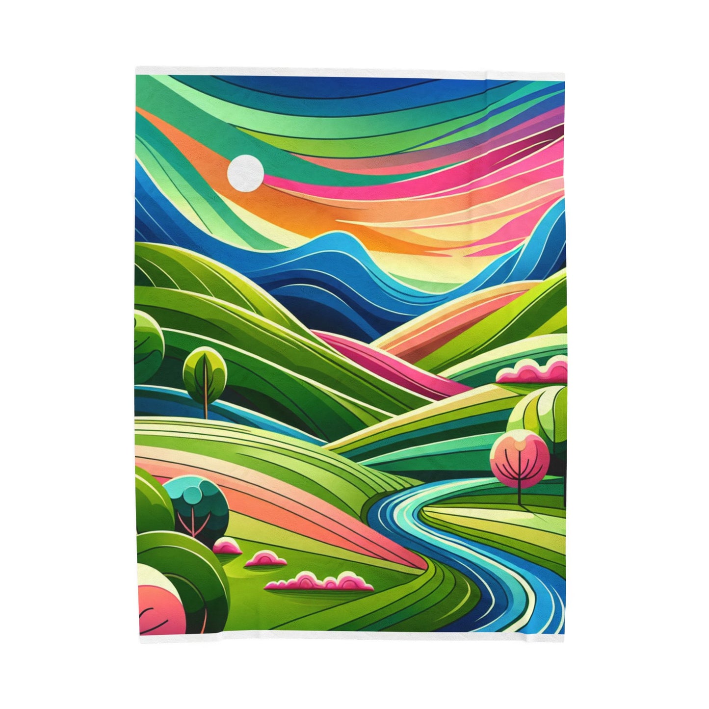 Rolling Green Horizons- Plush Blanket