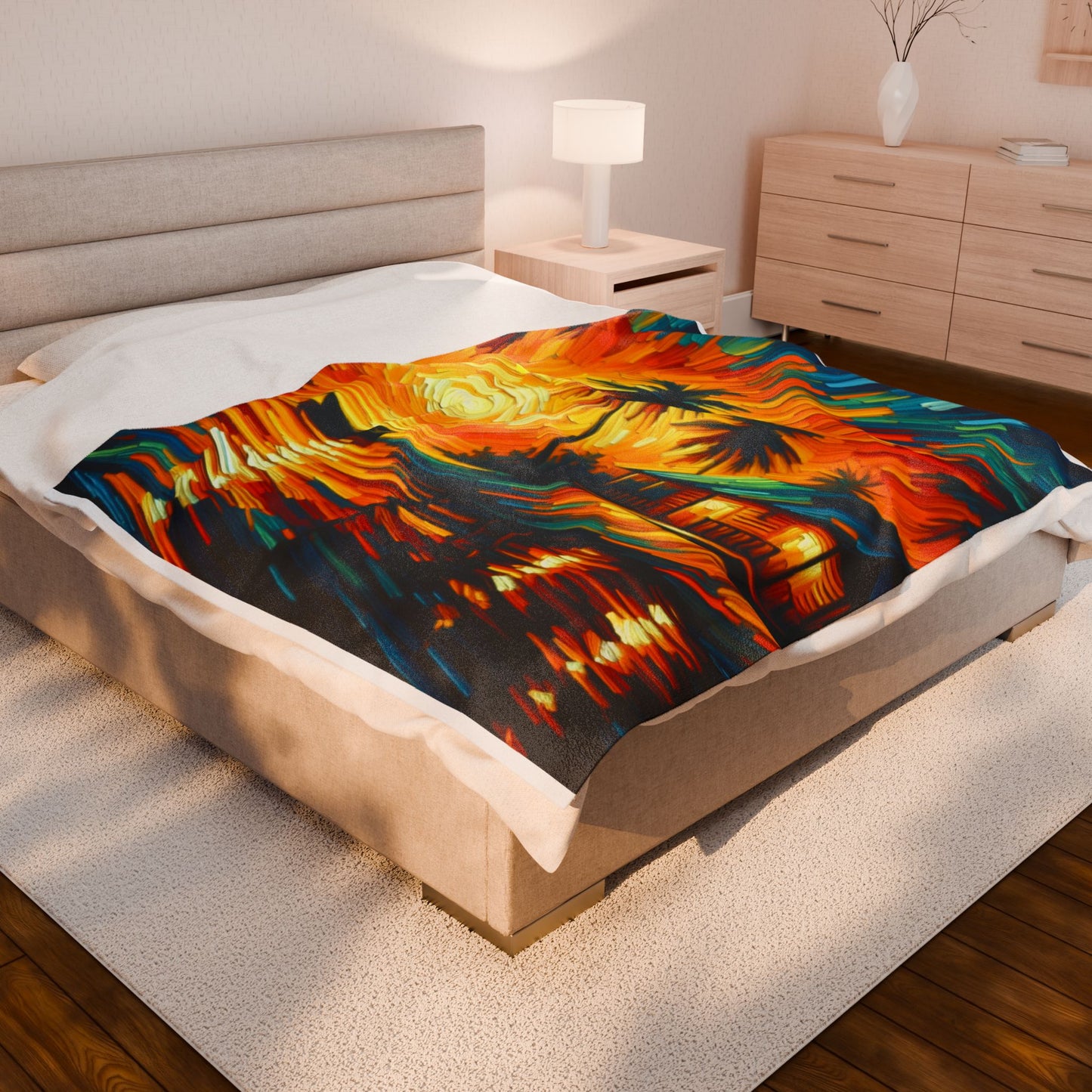 Island Haven at Dusk - Plush Blanket