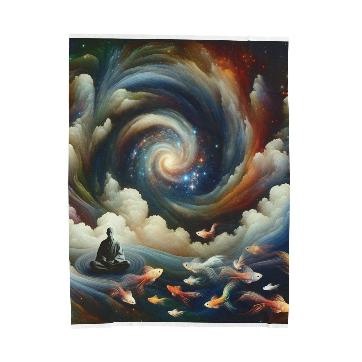 Meditative Voyage in a Swirling Marvel - Plush Blanket