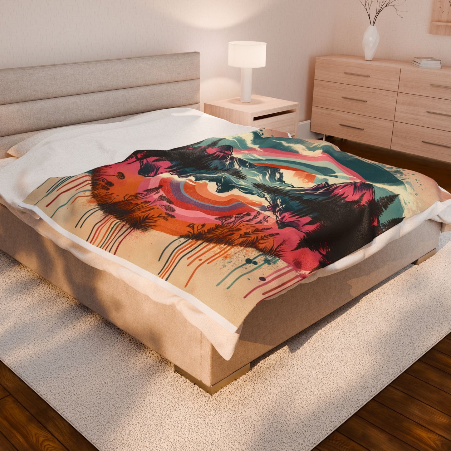 Chromatic Echoes in Nature - Plush Blanket