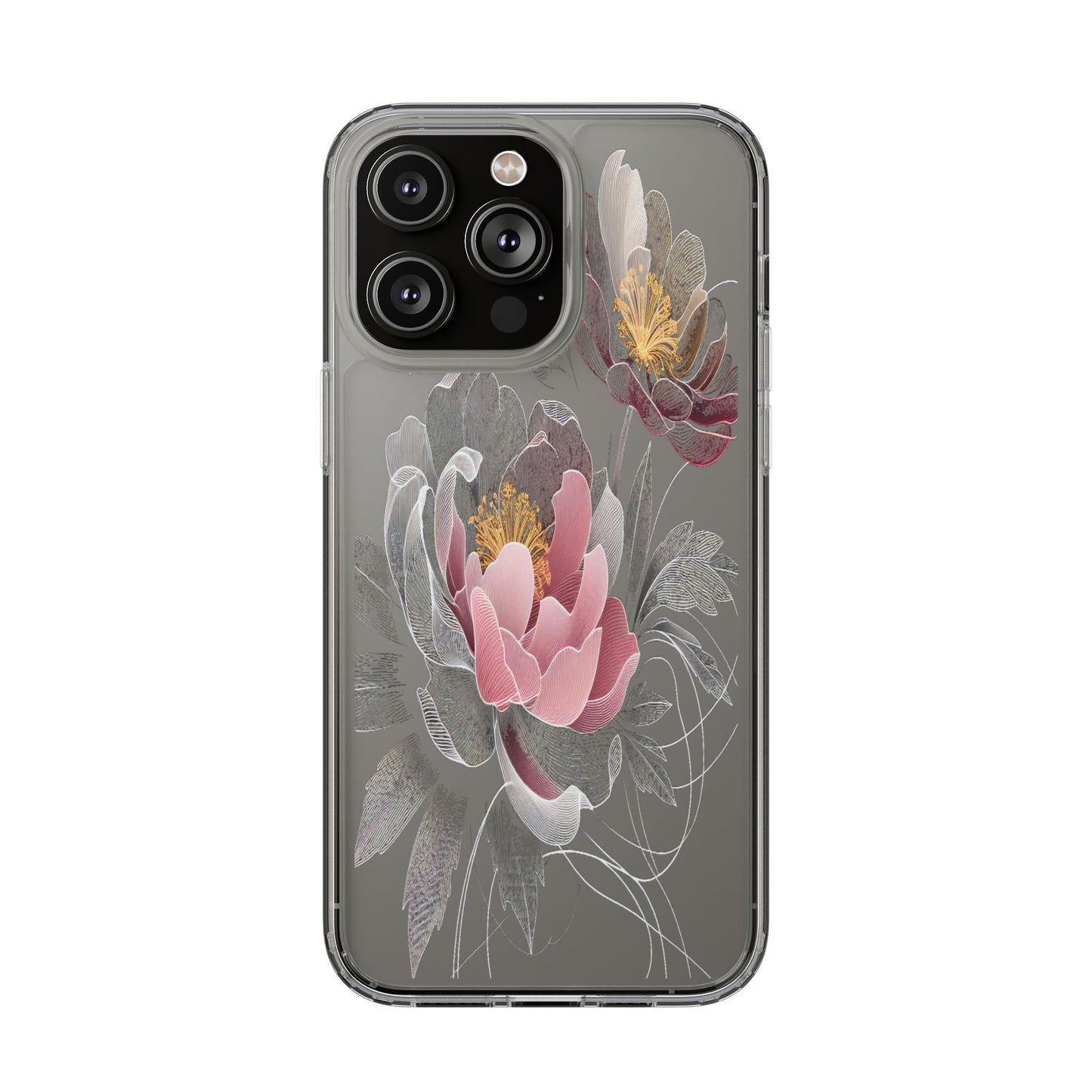 Transparent Petals in Motion Iphone Case Compatible With Iphone 16 15 14 - Clear Phone Cover