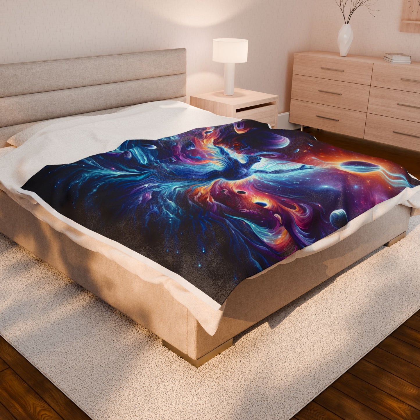 Majestic Cosmos Unleashed - Plush Blanket