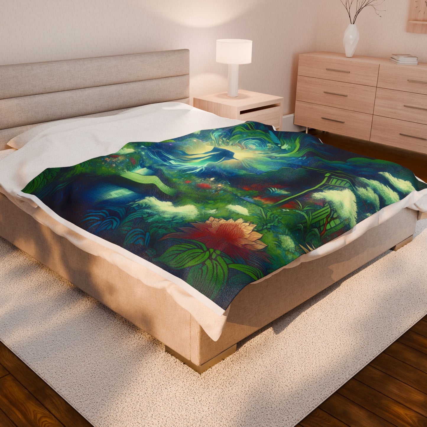 Mystic Garden Awakening - Plush Blanket