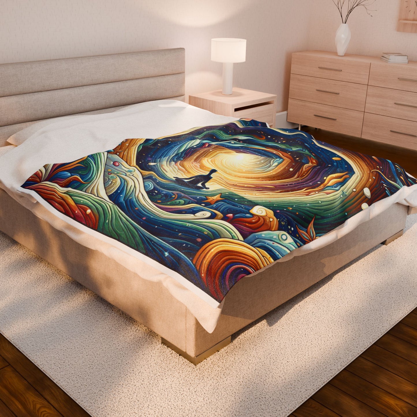 Cosmic Meditation Spiral - Plush Blanket