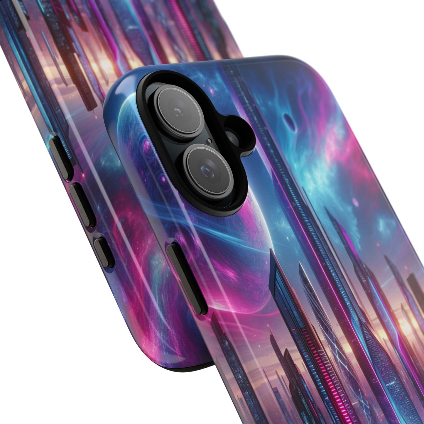 Custom ProtectiveFuturistic Cityscape with Celestial BackdropIphone Case Compatible With Iphone 16 15 14 - Phone Cover