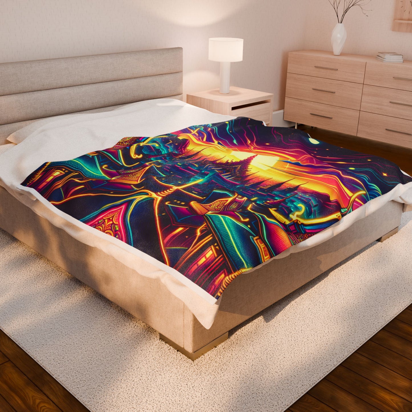 Radiance of the Mystic Temple - Plush Blanket