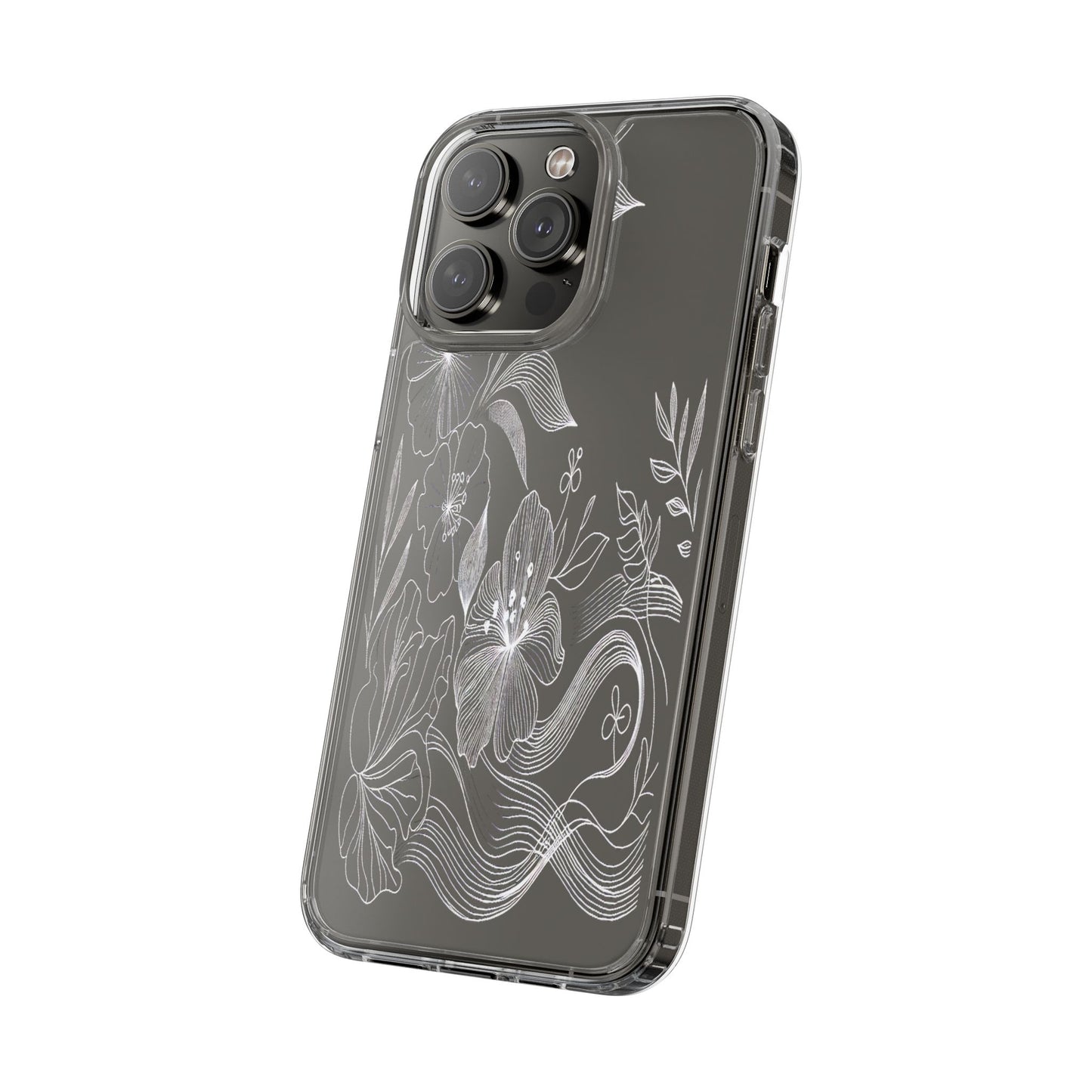 Transparent Petals in Motion Iphone Case Compatible With Iphone 16 15 14 - Clear Phone Cover