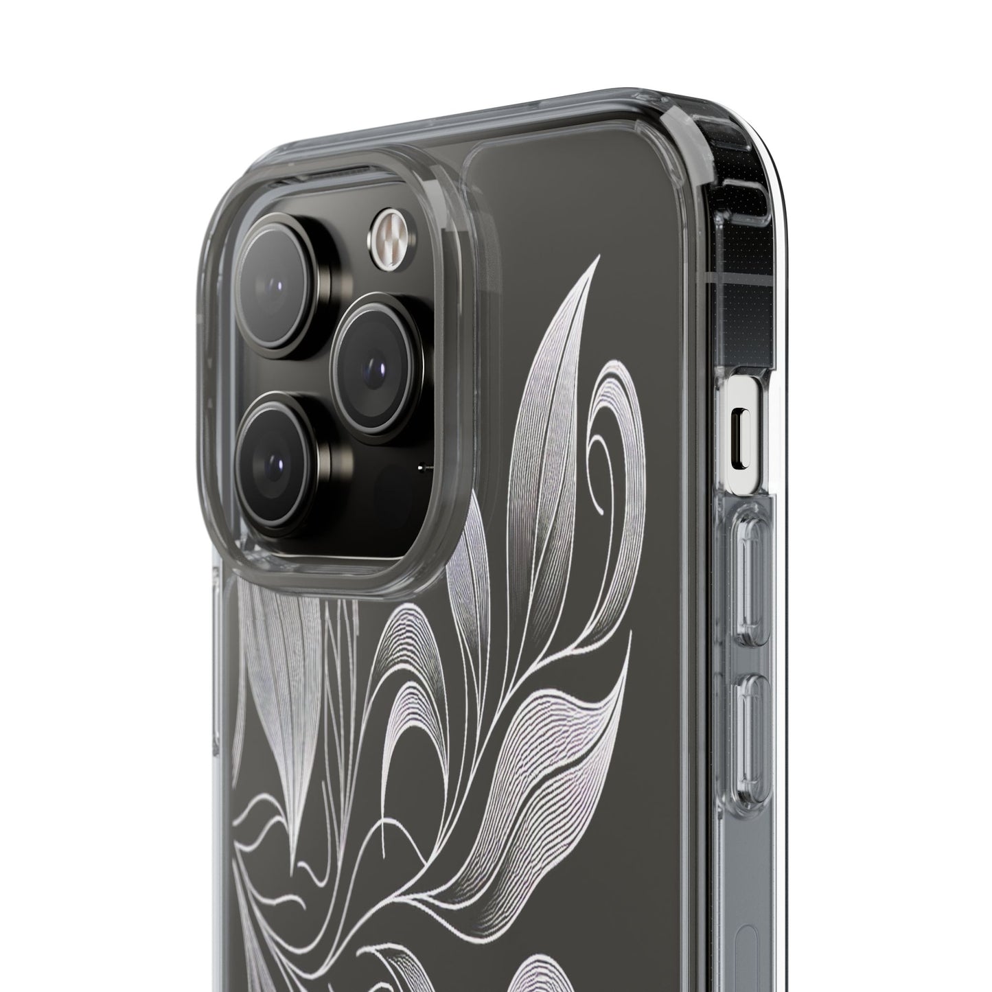 Transparent Nature's Embrace in Linework Iphone Case Compatible With Iphone 16 15 14 - Clear Phone Cover