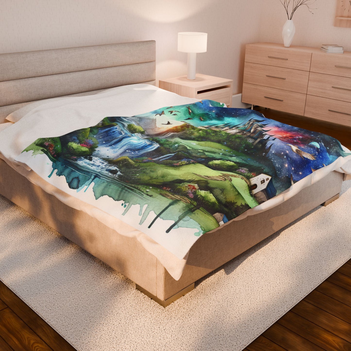 Enchanted Landscape of Dreams - Plush Blanket