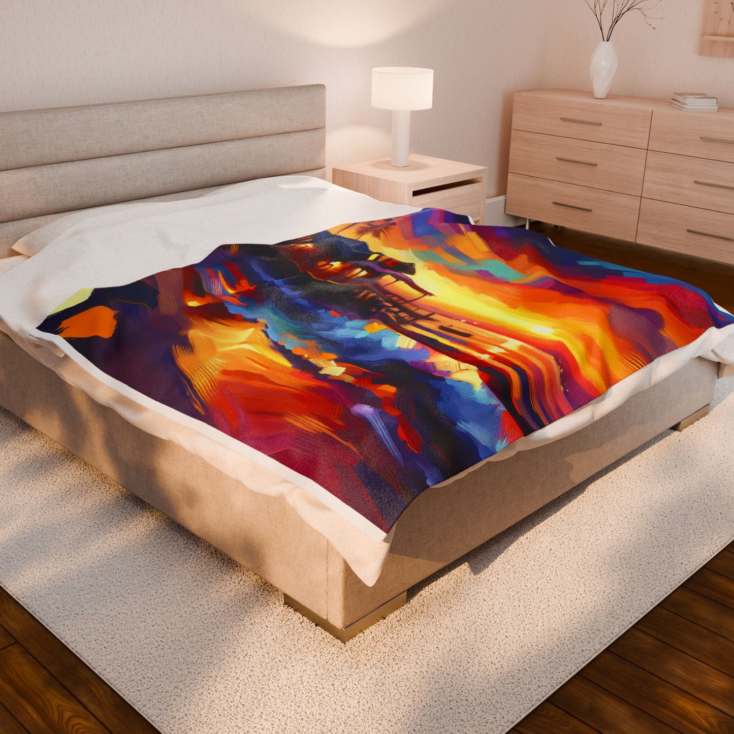 Seaside Repose at Dusk - Plush Blanket