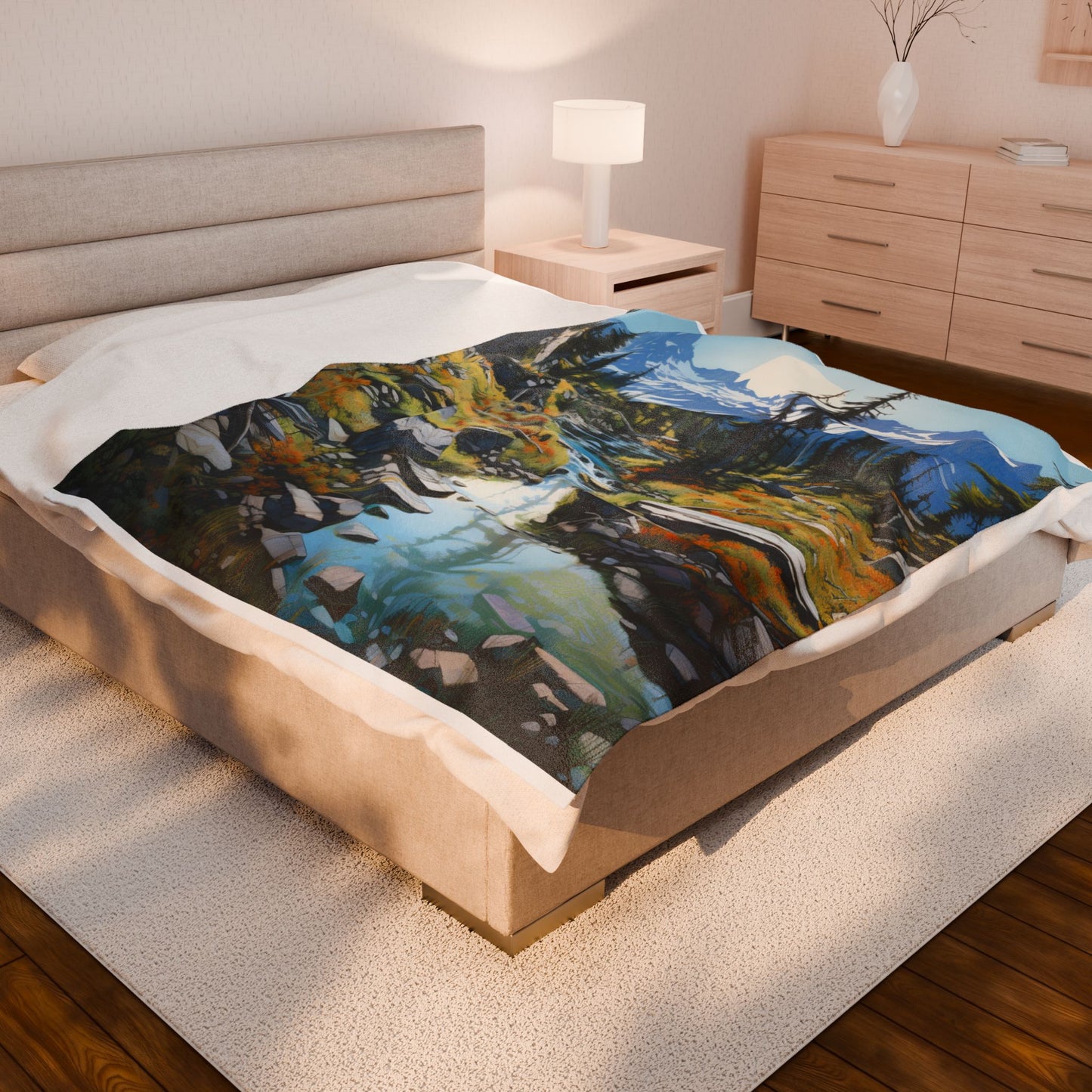 Alpine Solitude at Dawn- Plush Blanket