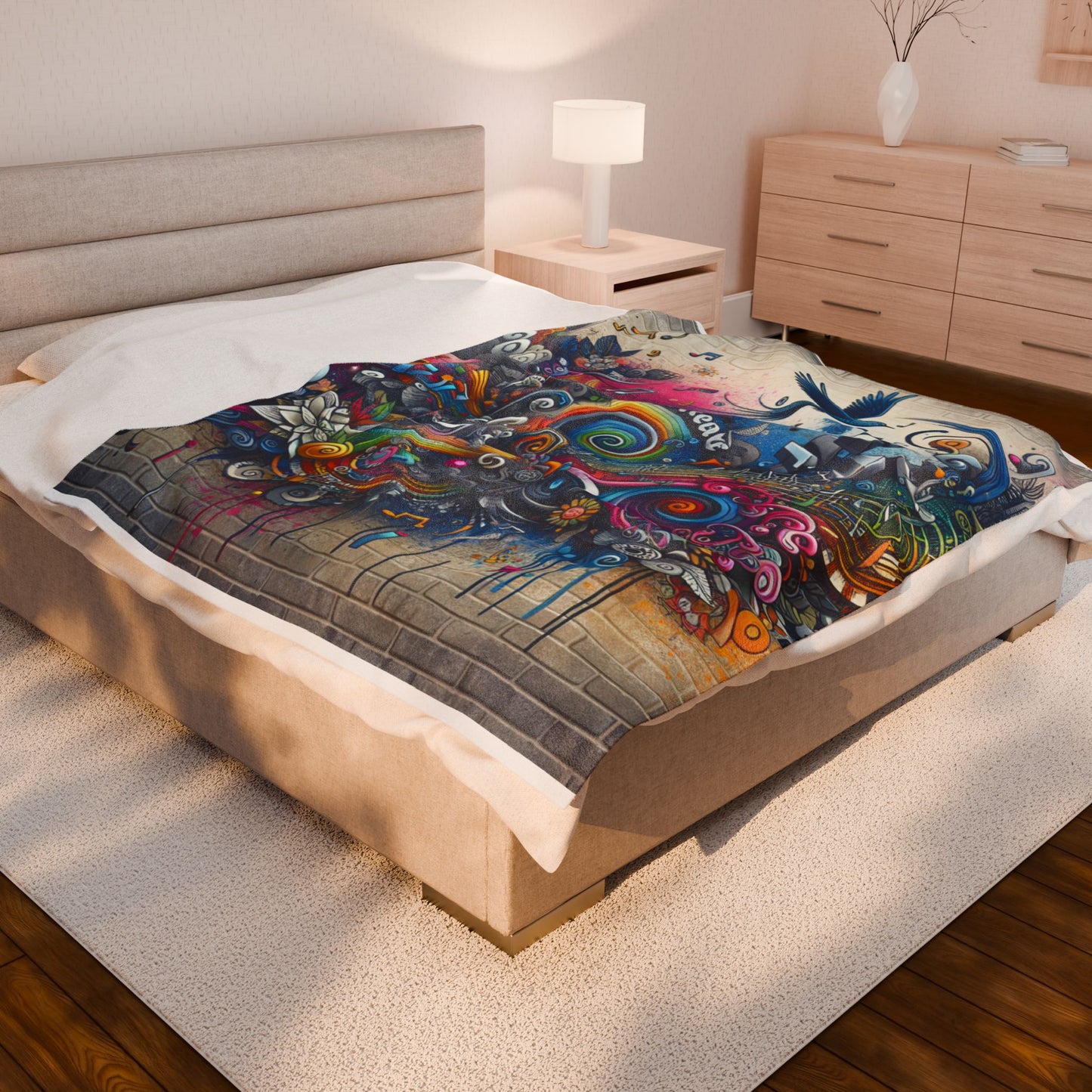 Creative Expression on the Wall - Plush Blanket