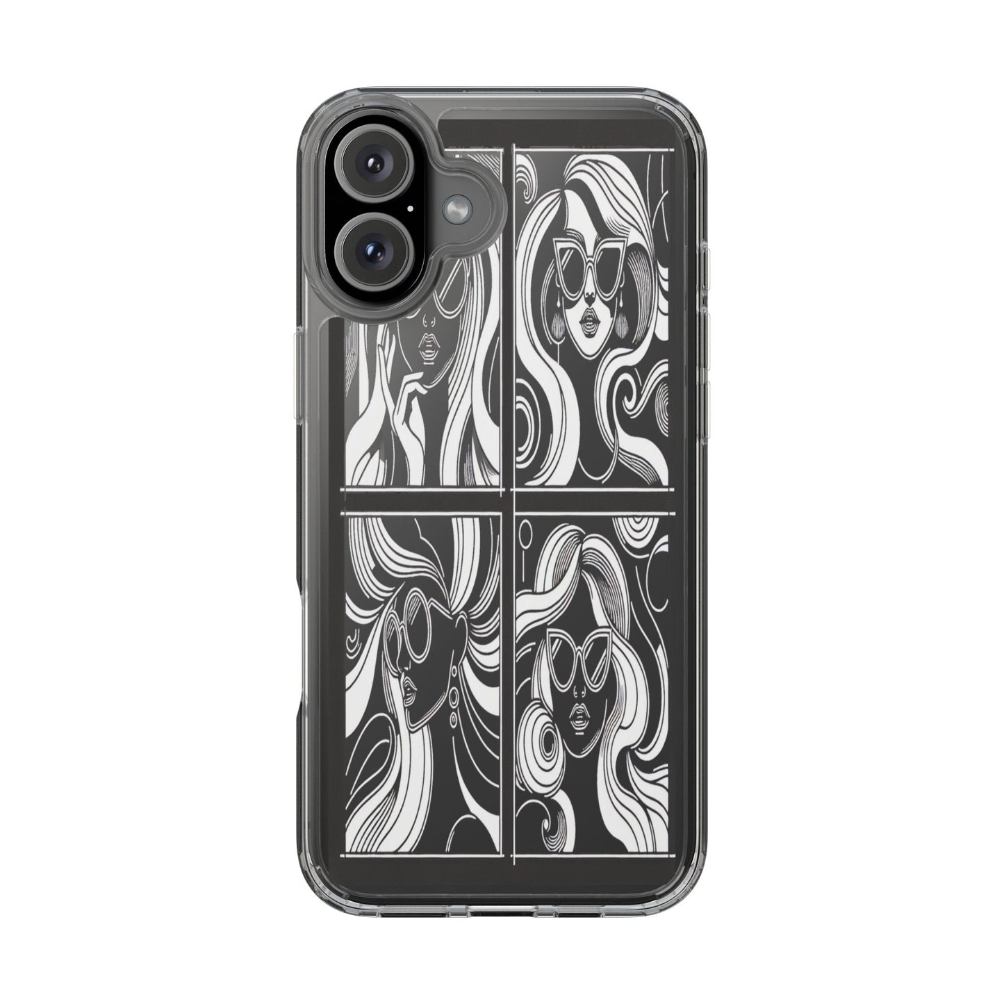 Transparent Chic Visionaries Iphone Case Compatible With Iphone 16 15 14 - Clear Phone Cover