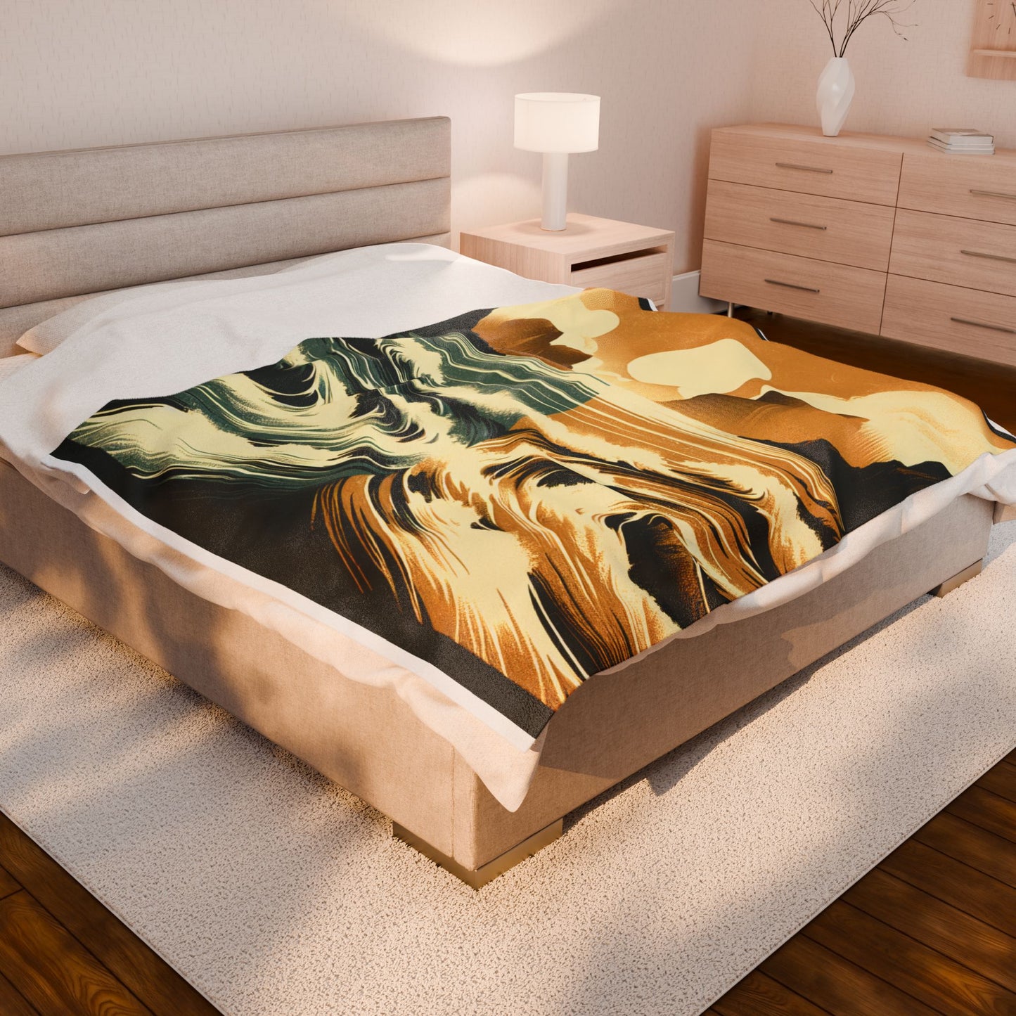 Rippling Tranquility at Dawn - Plush Blanket