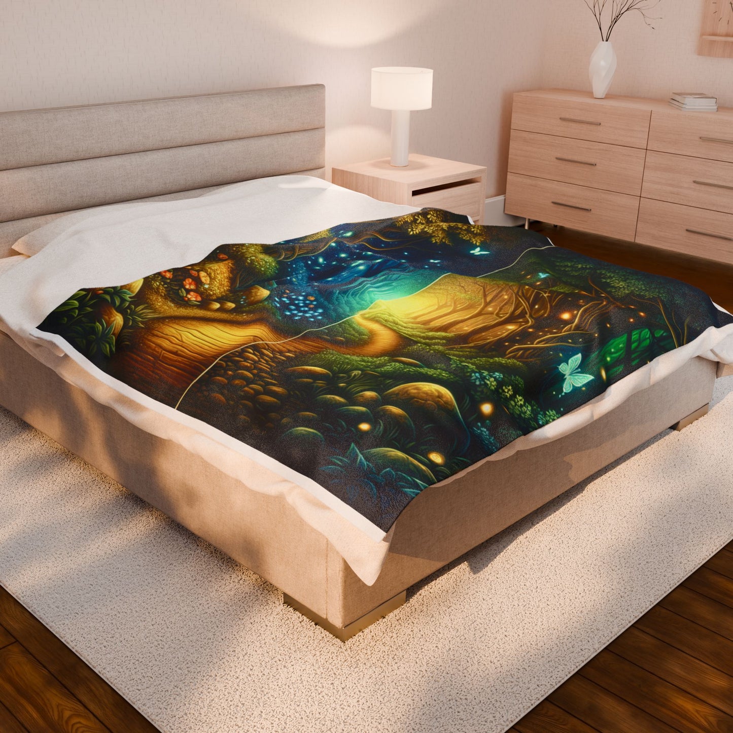 Glowing Grove Pathways- Plush Blanket