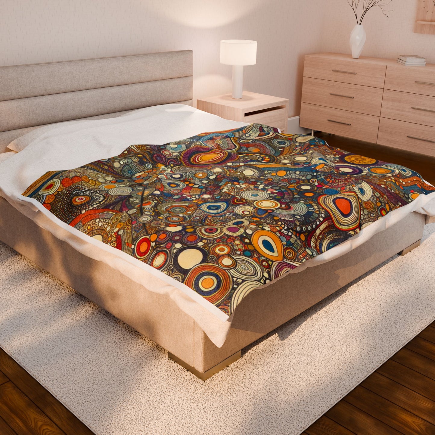 Cosmic Circles Dance - Plush Blanket