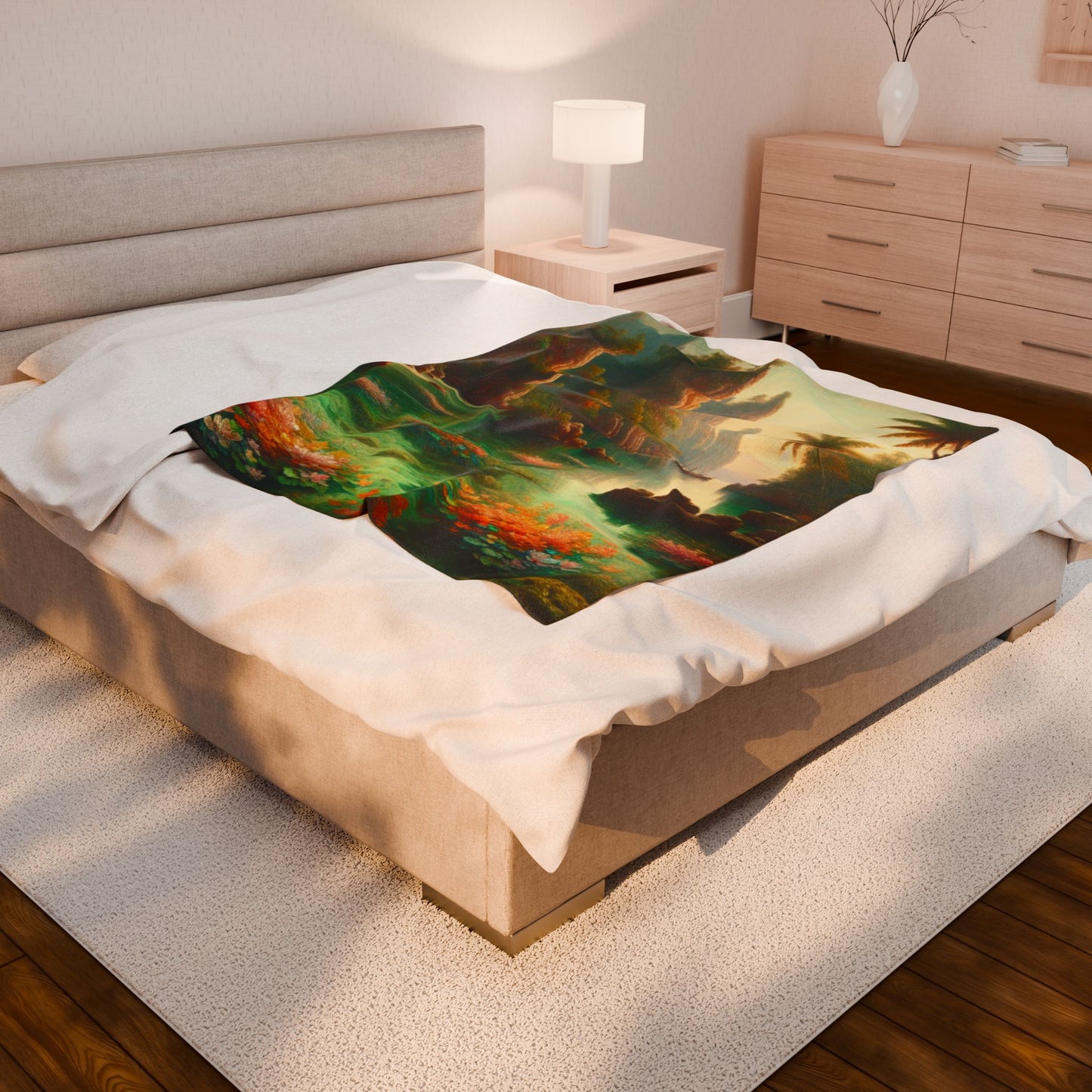 Hidden Lotus Paradise- Plush Blanket