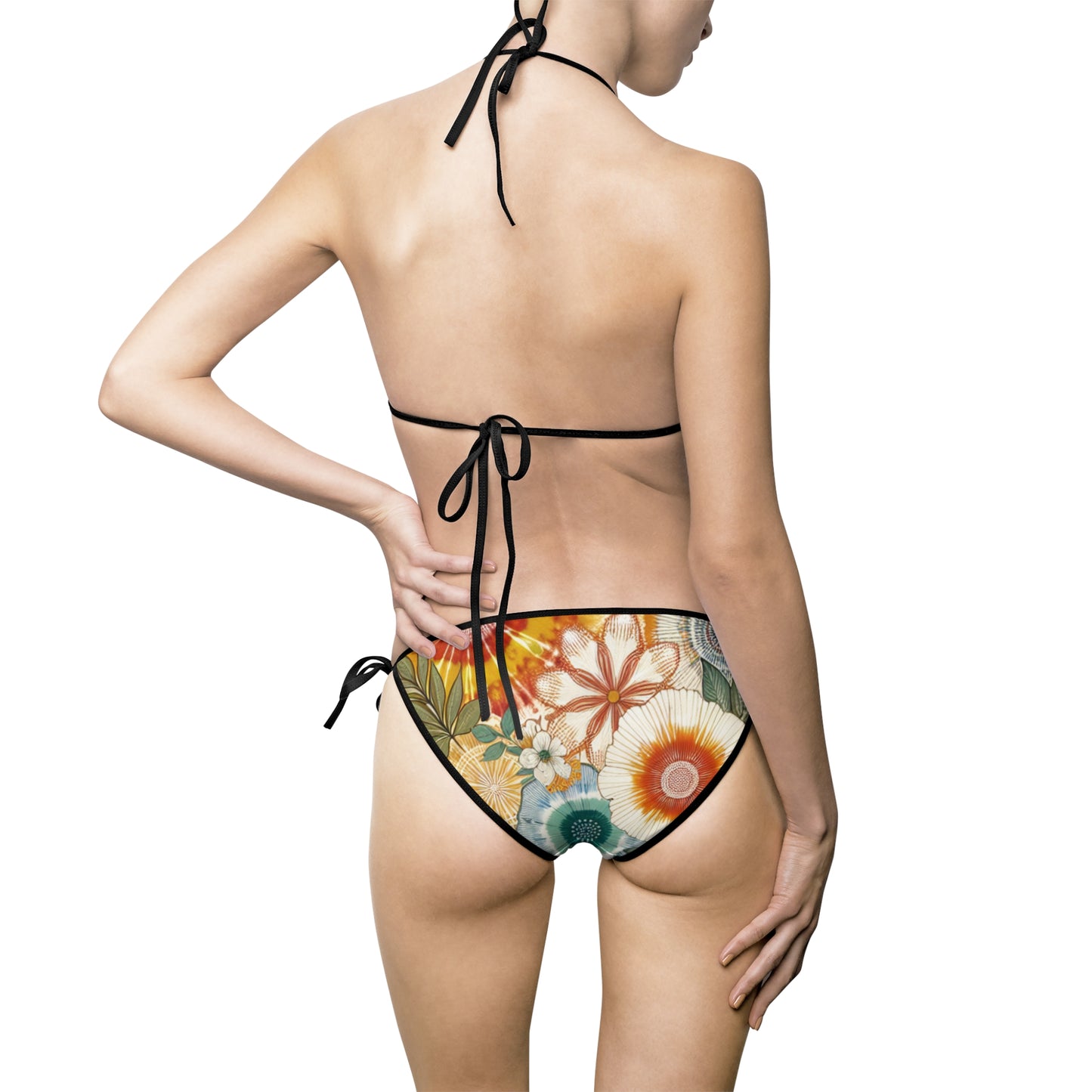 Women's Painterly Petals and Watercolor Whimsy Bikini Swimsuit