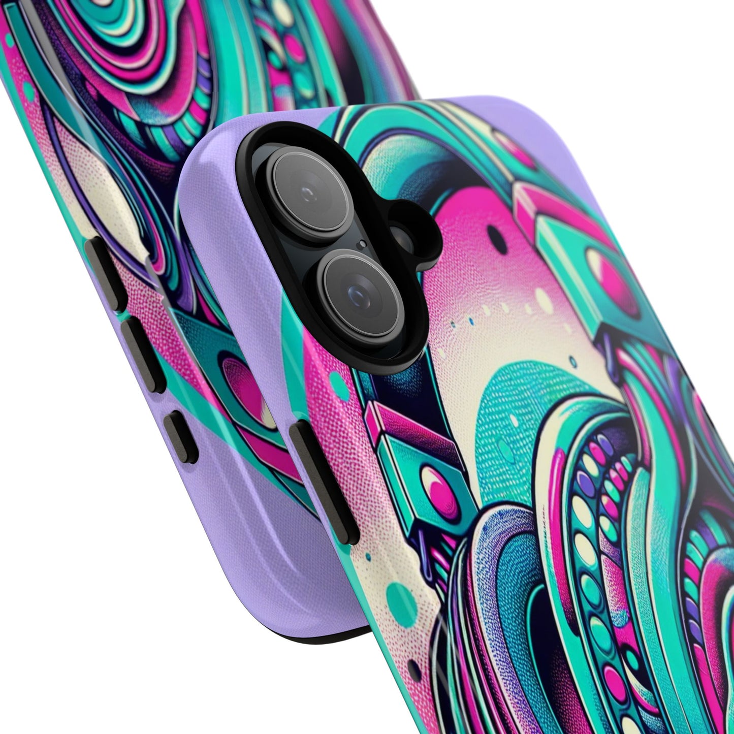 Custom ProtectiveHeadphone Vibes in Electric ColorsIphone Case Compatible With Iphone 16 15 14 - Phone Cover