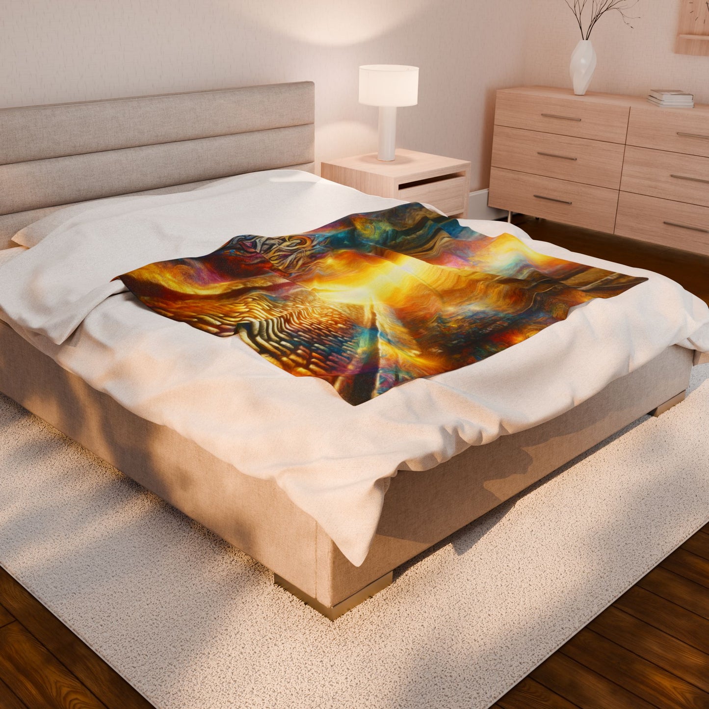 Illuminated Alleyway Journey - Plush Blanket