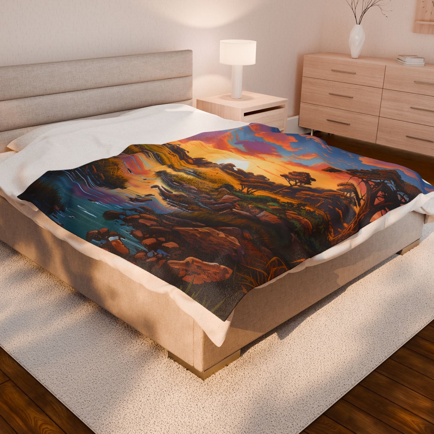 Savanna Sunset Serenity- Plush Blanket