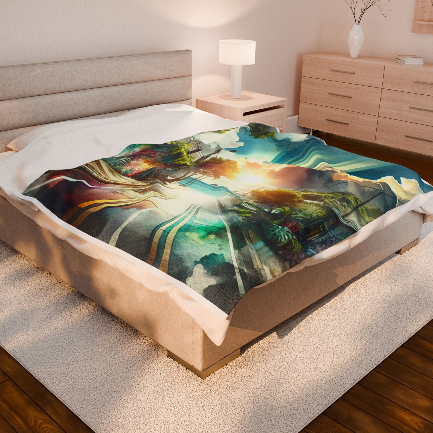 Radiant Street Vistas - Plush Blanket