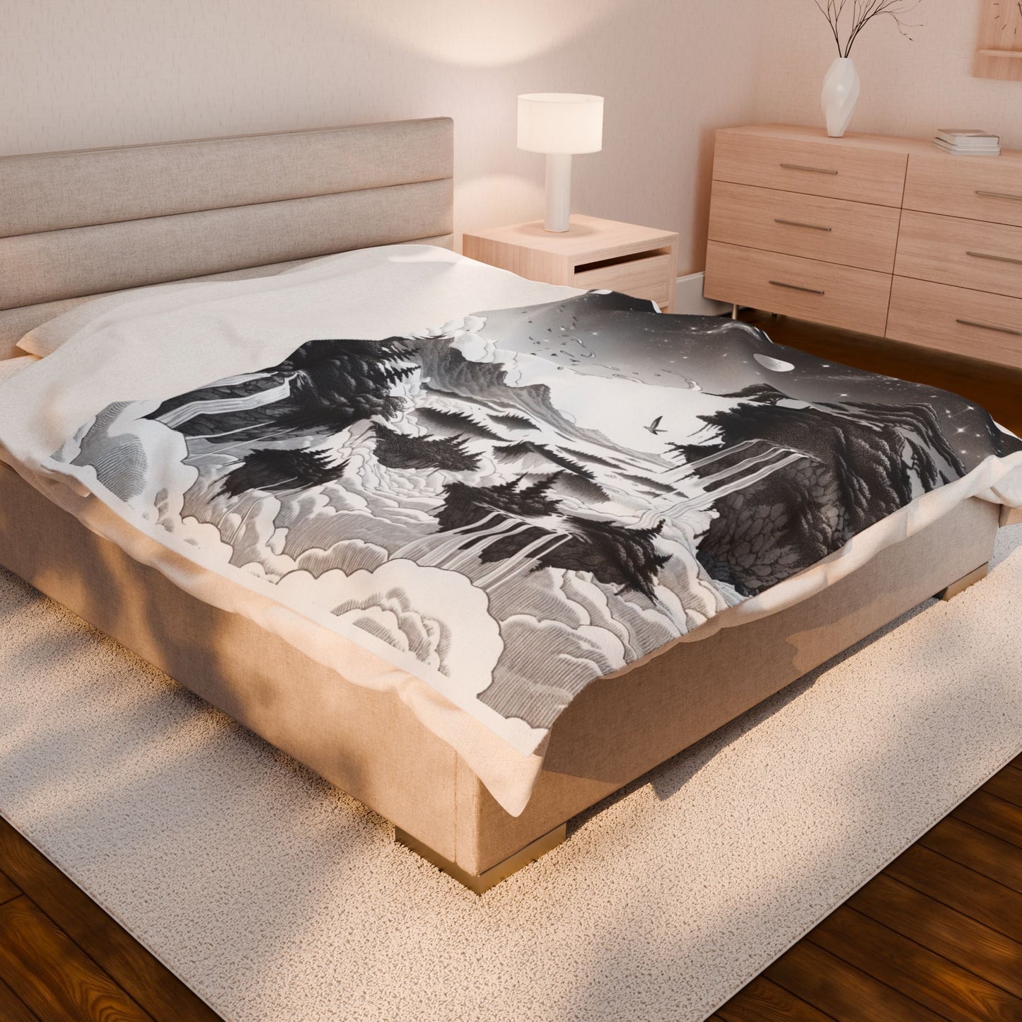 Floating Islands in the Clouds - Plush Blanket