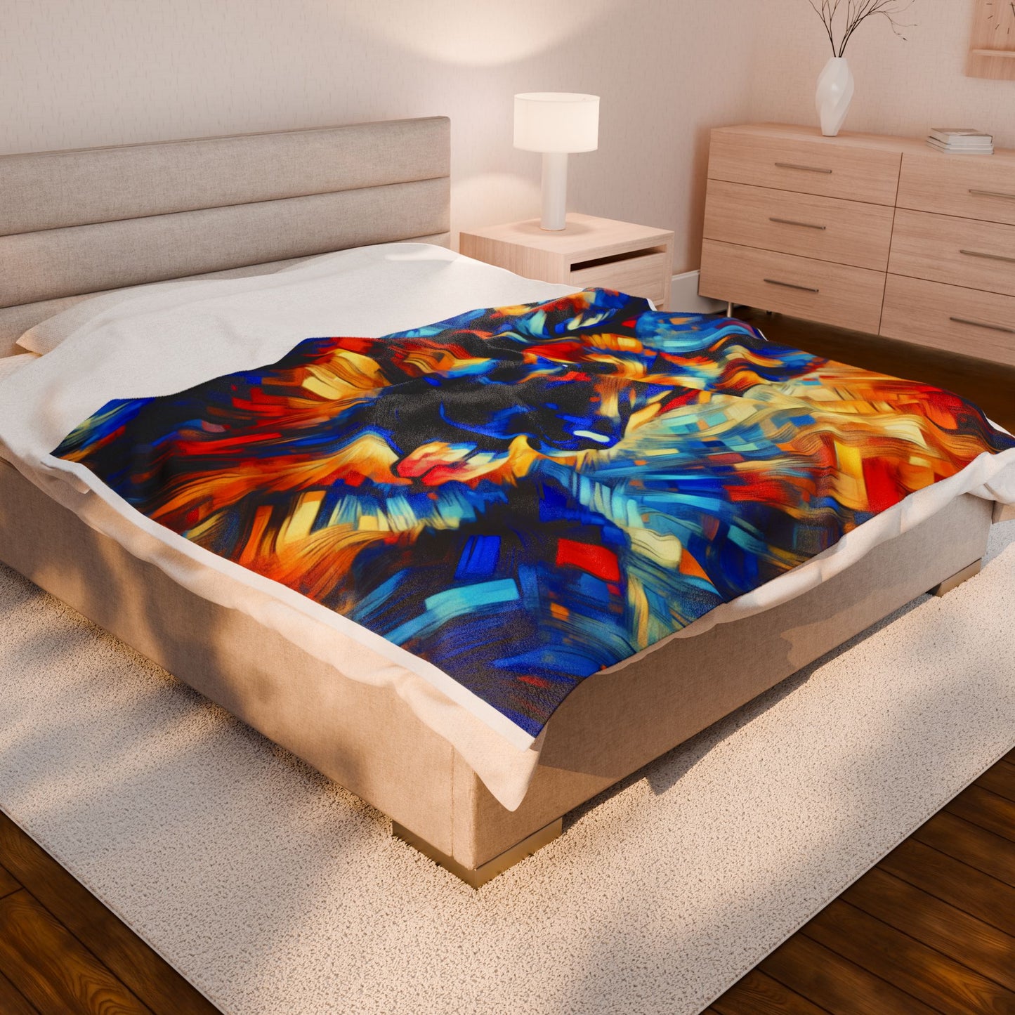 Chromatic Canine Harmony - Plush Blanket