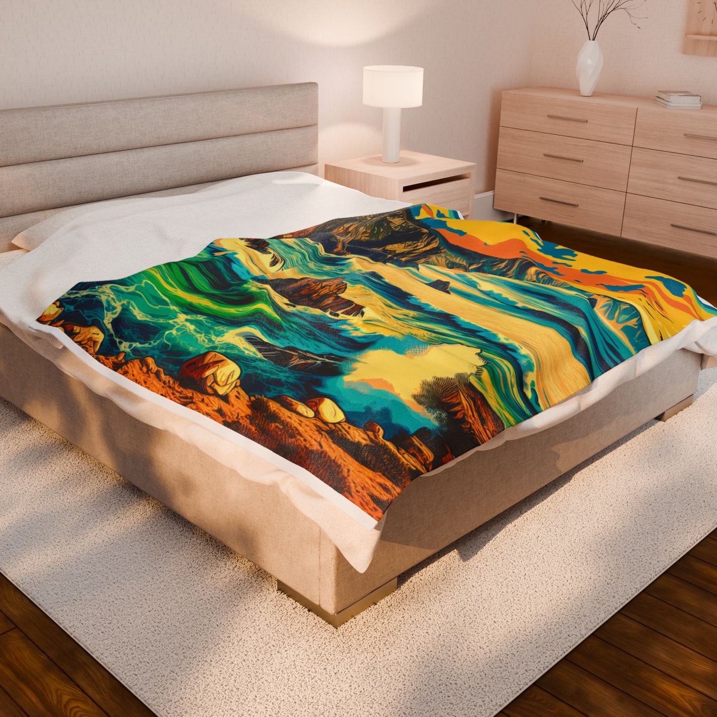 Ocean Cliffs Radiance - Plush Blanket