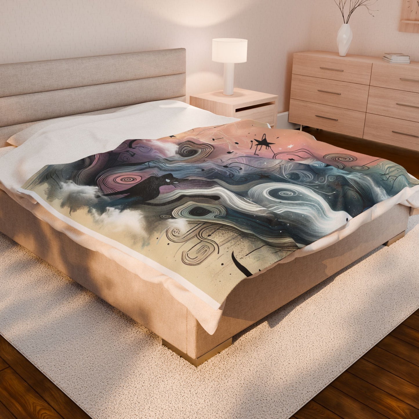 Mystical Whispers of the Night - Plush Blanket