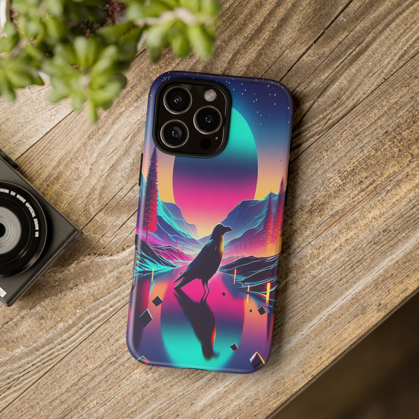 Celestial Horizon with Raven - Phone Case