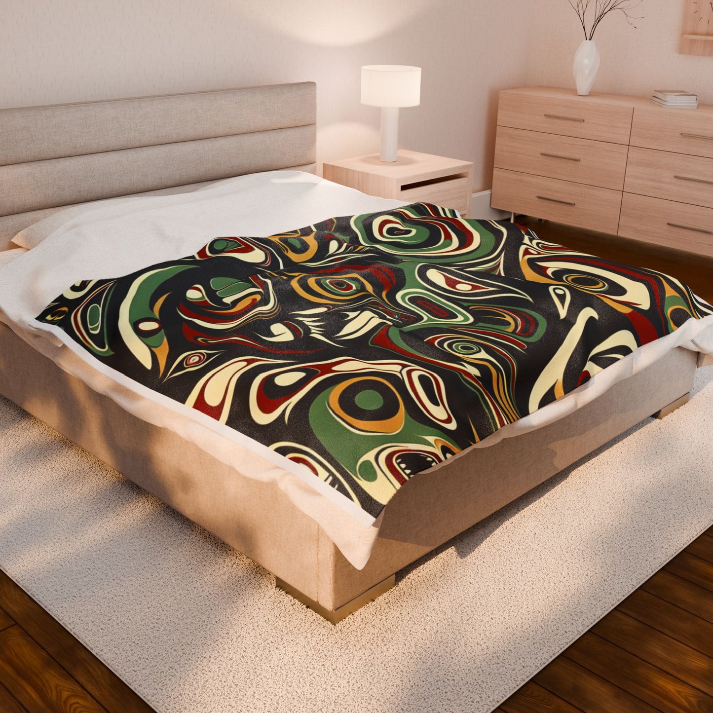 Intriguing Indigenous Patterns- Plush Blanket