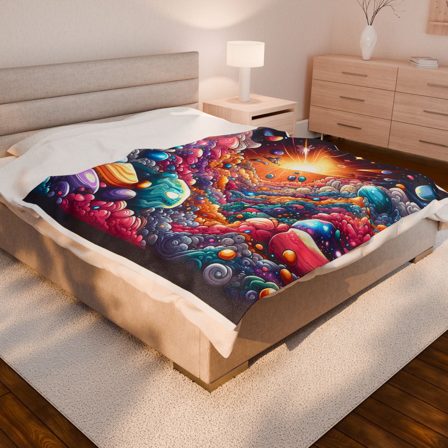 Galaxies Embrace - Plush Blanket
