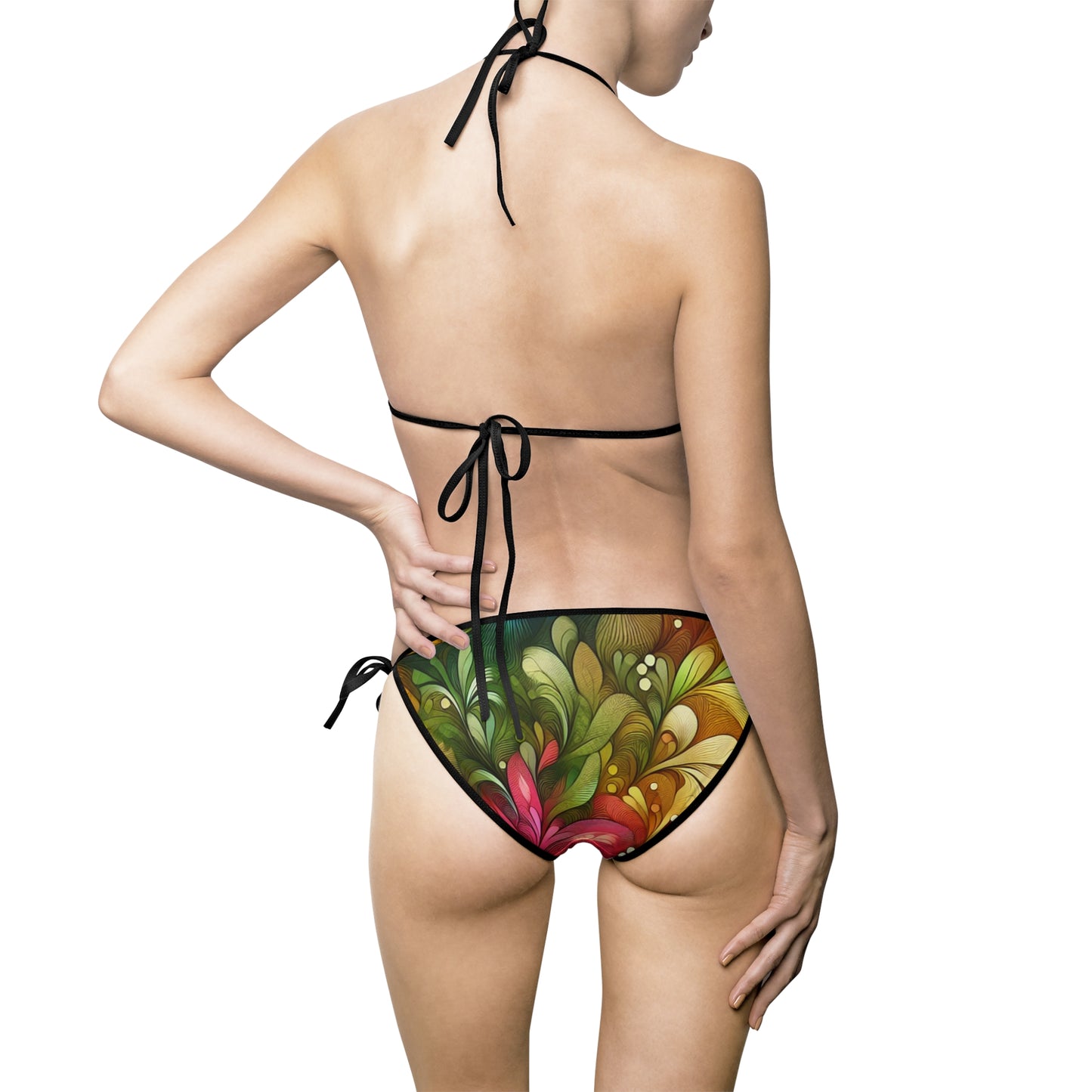 Women's Colorful Botanical Tapestry Bikini Swimsuit