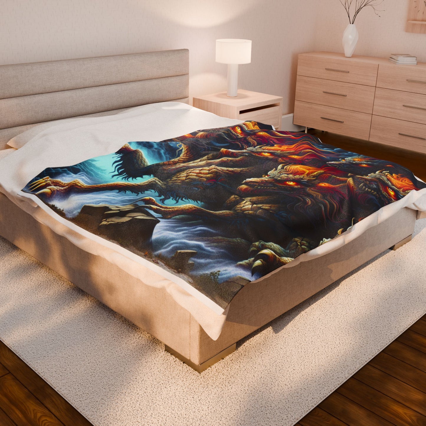 Fires of the Mythical Guardians - Plush Blanket