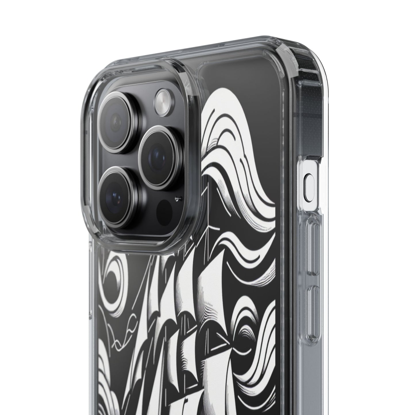 Transparent Journey on the Waves Iphone Case Compatible With Iphone 16 15 14 - Clear Phone Cover