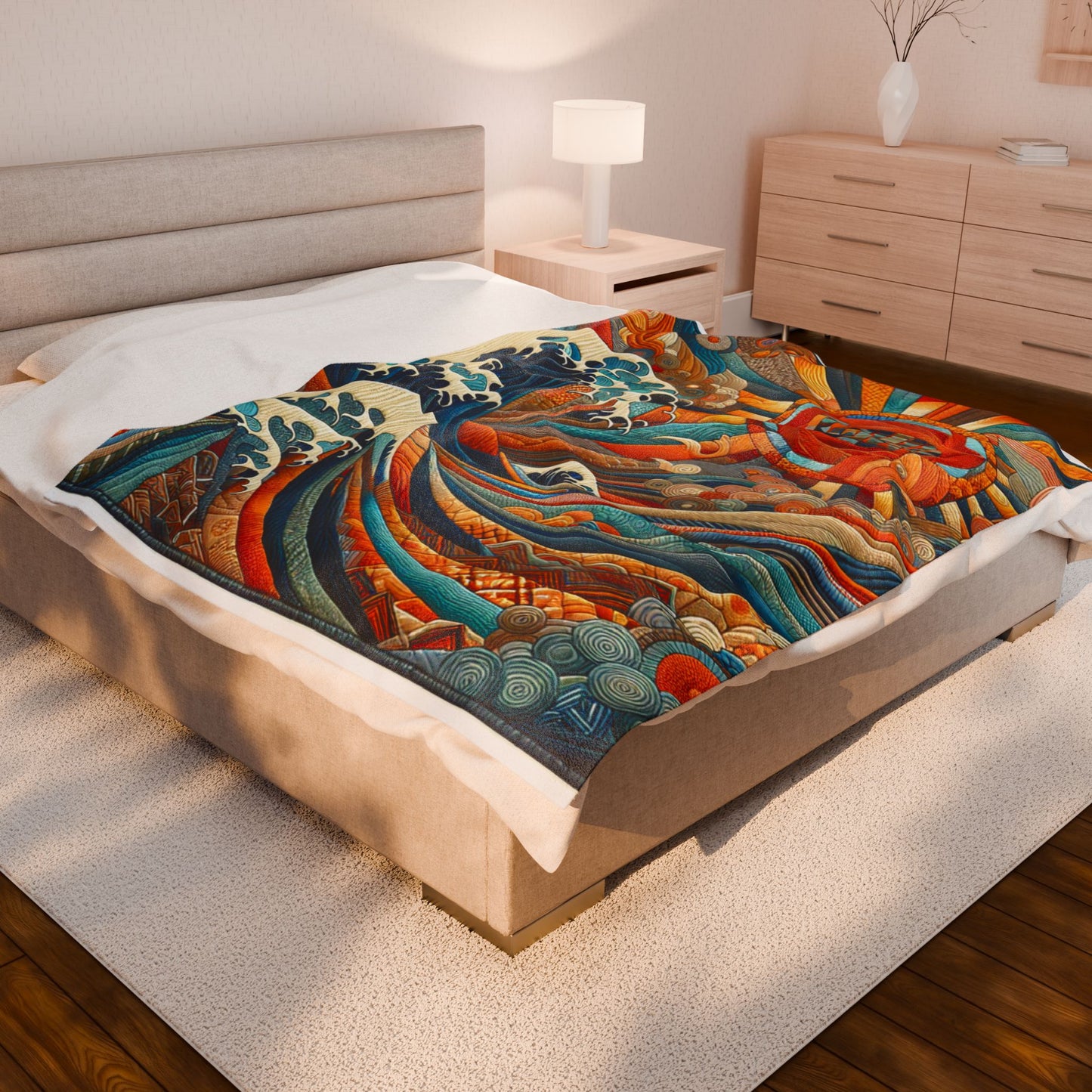 Oceanic Tapestry Unveiled - Plush Blanket