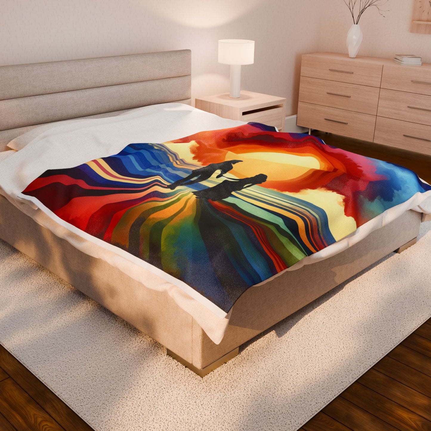 Silhouettes in the Glow - Plush Blanket