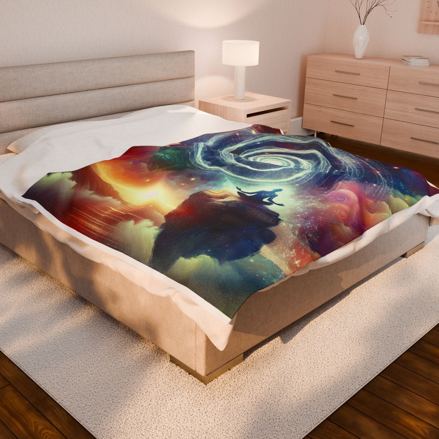 Meditative Spiral Realm - Plush Blanket